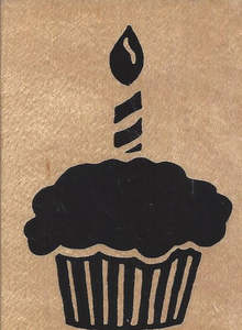 Secondhand Stamps: Large Birthday Cupcake Stamp