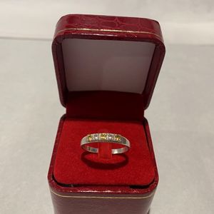 Vintage Jewellery: Sterling Silver Citrine and CZ Ring
