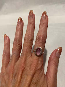 Sterling Silver Amethyst Oval Ring