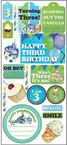 2 Sale Stickers Rub Ons: Barb Tourtillotte I Am Three Jumbo Stickers