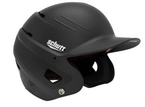 Batting Helmets: Black Batting Helmet - Adult