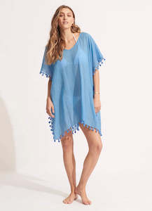 SFLKAFTN: Seafolly womens kaftans - Azure blue