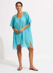 SFLKAFTN: Seafolly womens kaftans - Atoll blue