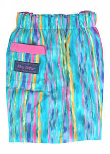 New Zealand Made: Kids Kaper trousers - turquoise stripe
