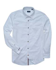 Bare Brown Solid White Formal Long Sleeve Shirt