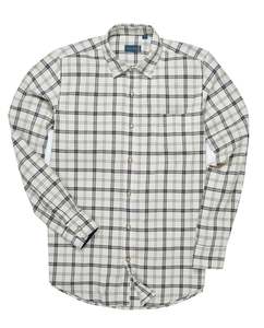 Bare Brown Off-White & Navy Plaid Casual Shirt