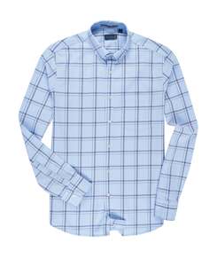 Bare Brown Classic Check Long Sleeve Shirt Light Blue