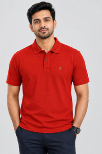 Mr. Brown Red Slim Fit Lightweight Polo T-Shirt