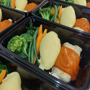 South Island Delvery 5 December 2025: White fish with roasted red pepper & tomato sauce 5.12.25 SI
