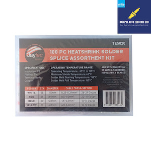 Products: Jaylec 100pc Heat Shrink Solder Splice Assortment Kit Kaiapoi AutoElectric