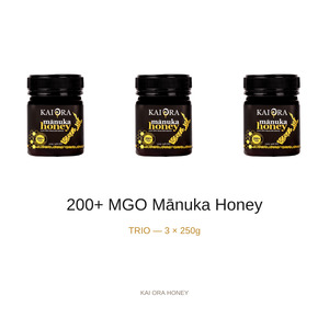 Gift Boxes: 200+ MGO Mānuka Honey — Trio (3 × 250g)