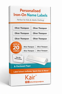 Products: Personalised Iron-On Name Labels Kair Design & Print