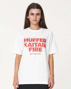T-Shirt: Huffer x Kaitaia Fire - WOMENS RELAX TEE - ON FIRE (CHALK)