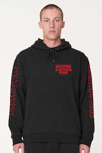 T-Shirt: Huffer x Kaitaia Fire - MENS TRUE HOOD - FIRED UP (BLACK)
