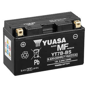 Yuasa: YT7B-BS Non-DG Factory Sealed Battery Yuasa. Alt: YT7B4 ^ (YT7BBS)