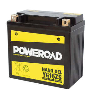 YG16ZS Non-DG Nano Gel Battery Poweroad. Alt: YTZ16S GYZ16H ^ (CYG16ZS)