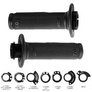 Progrip: Lock on Grips Black 22/25mm 7 throttle Cams Progrip (PG709B)