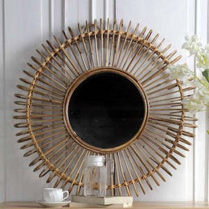 Mirrors: Rattan and Glass Mirror