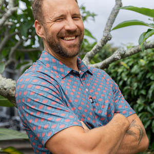 Mens: Mens Golf Polo- Pohutukawa