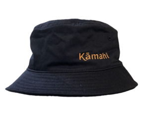 Kāmahi black cotton bucket hat