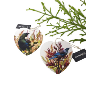 Products: Glass Heart Hanger Tui - Kamo Village Florist