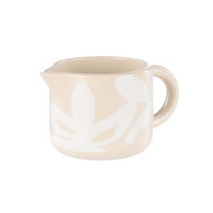 Freya Milk Jug - Oat and White