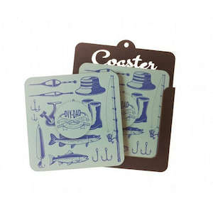 Tabletop: DELD.I.Y Dad Coaster Fishing Icon
