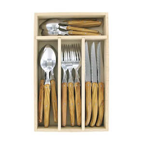 Cutlery: Cutlery Set 24 Piece Olive Wood