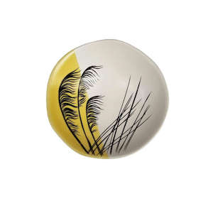 Bowl Toetoe Dipped Yellow with Black 7cm
