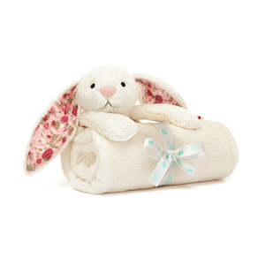 Jellycat: Blossom Cream Bunny "Berry" Blankie