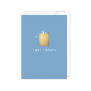 Card Happy Birthday Blue And Gold