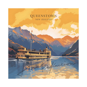 Giftware: Card - Morning Earnslaw Queenstown (By Eurus)