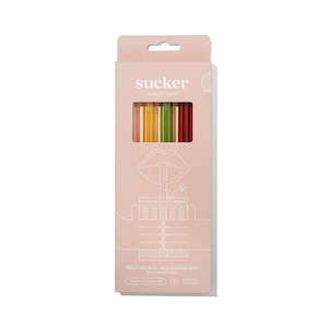 Drink Bottles: Re-Usable Glass Smoothie Straws Multi-Colour
