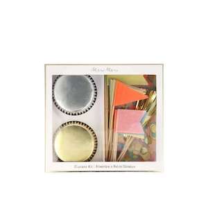 Neon Confetti Flag Cupcake Kit