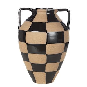 Fulton Vase with Arms Black & Natural