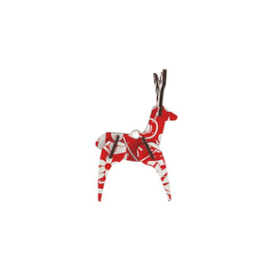 Christmas Decoration - Reindeer - Floral Red