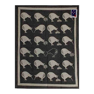 Homewares: Tea Towel Kiwi Country Black