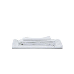 Bed Bath: Percale Sheet Set 450TC Cotton White Single