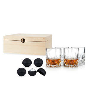 Viski: Liquor Glass and Ice Sphere 8 Piece Box Set
