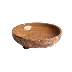 Tabletop: Harvenwood Small Footed Bowl Sand and Brown
