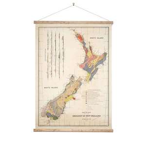 Print Illustrations: New Zealand Retro Geology Map