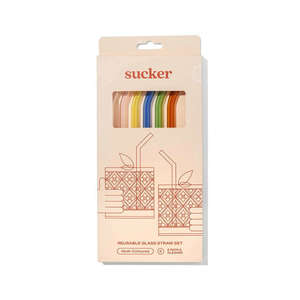 Re-Usable Glass Drinking Straws Multicolour