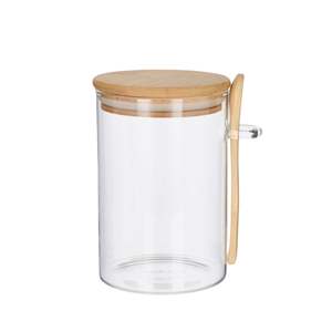 Glass Canister with Spoon Natural 650ml
