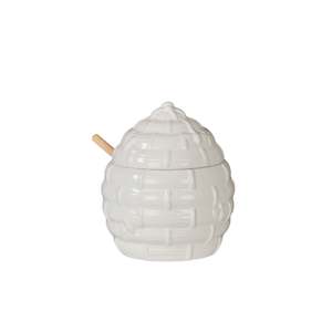 Storage: Wildflower & Hive Honey Jar with Dipper White