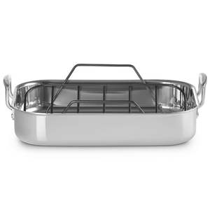 Roasting Tray: Stainless Steel Roaster With Roasting Rack 35cm
