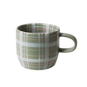 Coffee Tea Accessories: Sage & Blush Check Mug Cat's Pyjamas