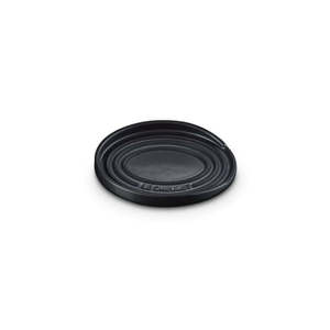 Utensils: Stoneware Oval Spoon Rest Satin Black