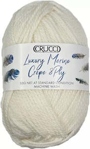 Yarn: CRUCCI LUXURY MERINO CREPE 8PLY