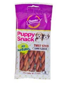 Gnawlers Puppy Snack Twist Stick Lamb 80g