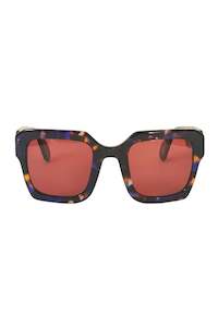 Sunglasses: Damage Sunglasses (Indigo Tortoiseshell with Brown)